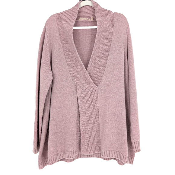 Soft Surroundings Serena Blush Pink Alpaca Blend Faux Wrap Soft Cozy‎ Sweater 1X - Picture 3 of 10